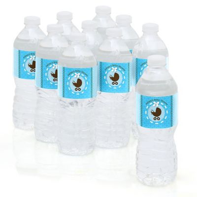 Boy Baby Carriage - Personalized Baby Shower Water Bottle Label Favors 