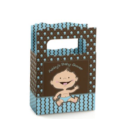 Modern Baby Boy Caucasian - Personalized Baby Shower Mini Favor Boxes