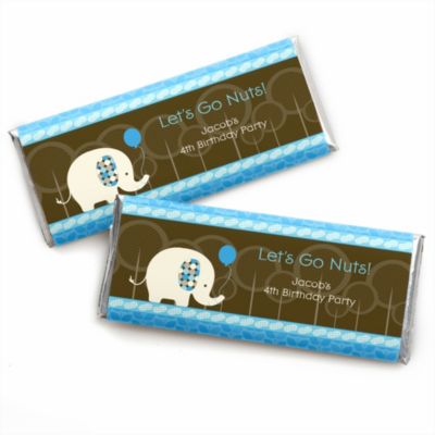 Boy Elephant - Personalized Birthday Party Candy Bar Wrapper Favors