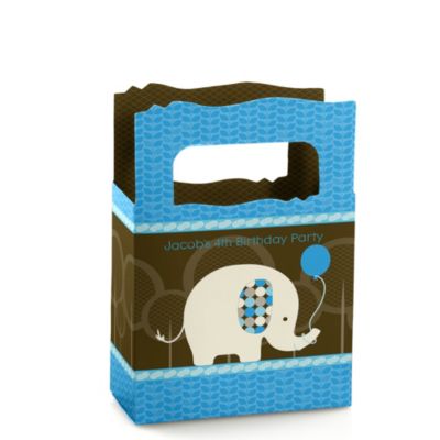 Boy Elephant - Personalized Birthday Party Mini Favor Boxes 