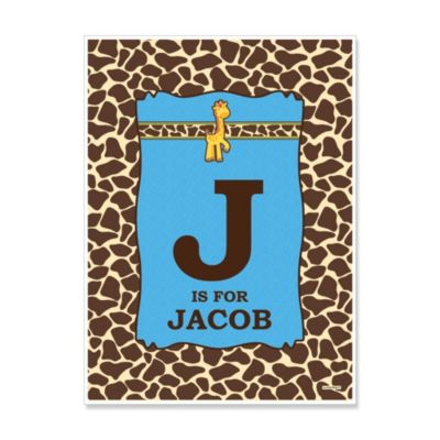 Giraffe Boy - Personalized Baby Shower Poster Gift