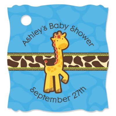 Giraffe Boy - Personalized Baby Shower Tags - 20 ct