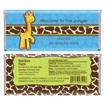 Giraffe Boy - Personalized Birthday Party Candy Bar Wrapper Favors