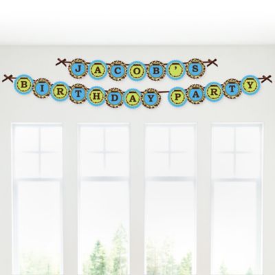 Giraffe Boy - Personalized Birthday Party Garland Letter Banner