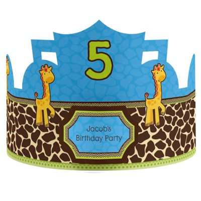 Giraffe Boy - Personalized Birthday Party Hats