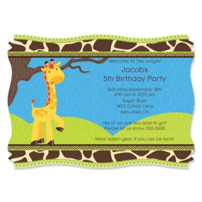 Giraffe Boy - Personalized Birthday Party Invitations