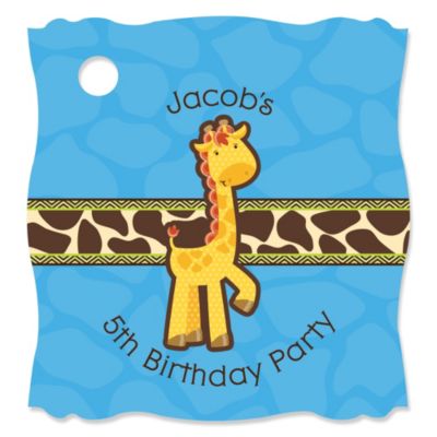 Giraffe Boy - Personalized Birthday Party Tags - 20 ct