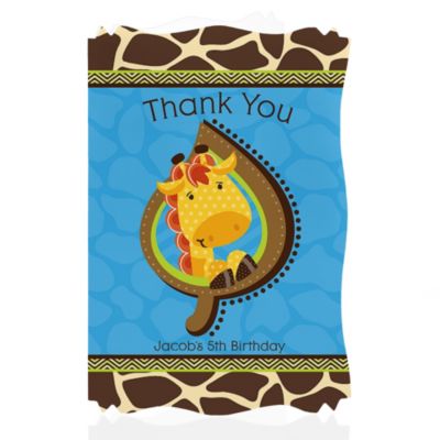 Giraffe Boy - Personalized Birthday Party Thank You Cards