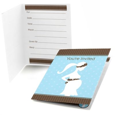 Mommy Silhouette It's A Boy - Baby Shower Fill In Invitations - 8 ct