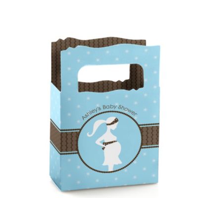 Mommy Silhouette It's A Boy - Personalized Baby Shower Mini Favor Boxes