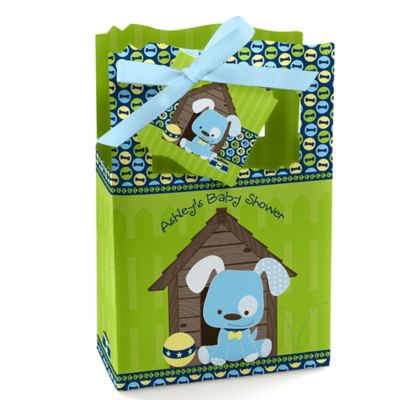 Boy Puppy Dog - Personalized Baby Shower Favor Boxes
