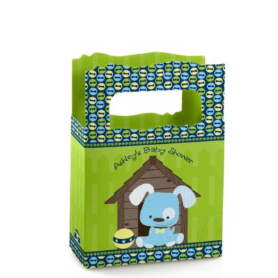Boy Puppy Dog - Personalized Baby Shower Mini Favor Boxes