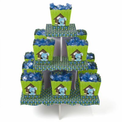 Boy Puppy Dog - Birthday Party Candy Stand and 13 Candy Boxes