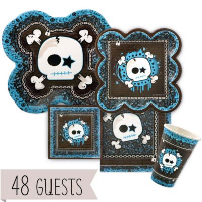 Skullitude&trade; - Baby Boy Skull - Baby Shower 48 Big Dot Bundle