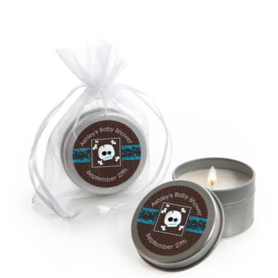 Skullitude&trade; - Baby Boy Skull - Personalized Baby Shower Candle Tin Favors