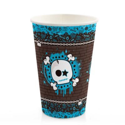 Skullitude&trade; - Baby Boy Skull - Baby Shower Hot/Cold Cups - 8 ct