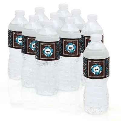 Skullitude&trade; - Baby Boy Skull - Personalized Baby Shower Water Bottle Label Favors