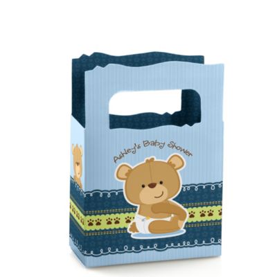 Baby Boy Teddy Bear - Personalized Baby Shower Mini Favor Boxes
