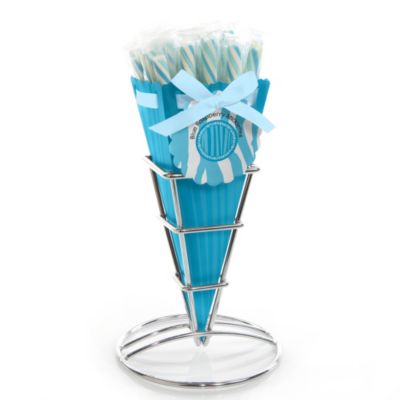 Blue Zebra - Birthday Party Candy Bouquets with Sticklettes