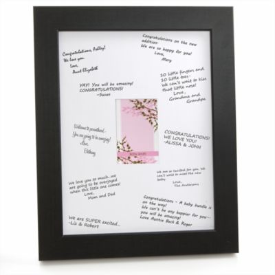 Baby Cherry Blossom - Personalized Baby Shower Signature Mat Gift 
