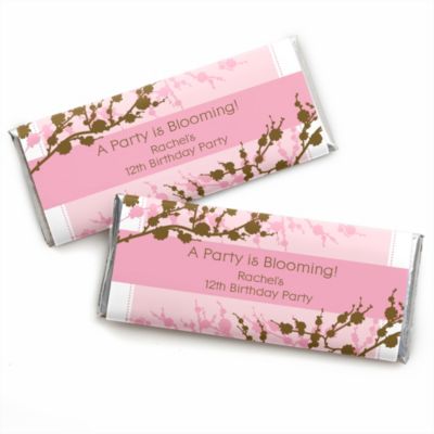 Cherry Blossom - Personalized Birthday Party Candy Bar Wrapper Favors