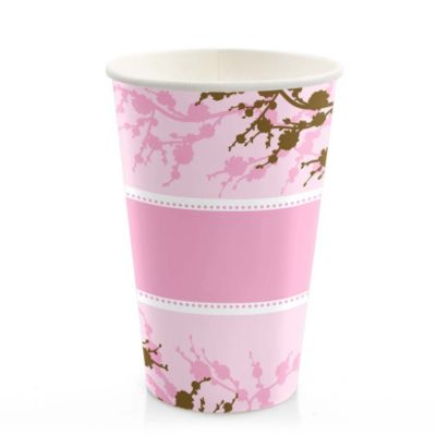 Cherry Blossom - Birthday Party Hot/Cold Cups - 8 ct