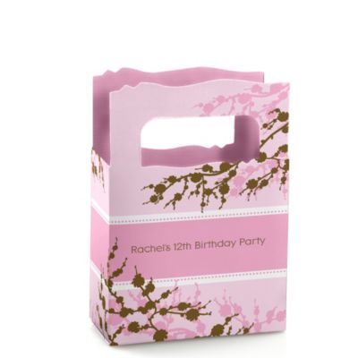 Cherry Blossom - Personalized Birthday Party Mini Favor Boxes 
