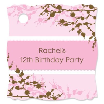 Cherry Blossom - Personalized Birthday Party Tags - 20 ct 