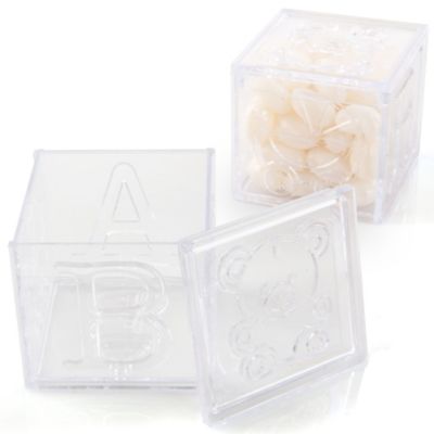 Empty Fillable Baby Block with Lid - Baby Shower Do It Yourself