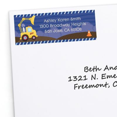 Construction Truck - Personalized Baby Shower Return Address Labels - 30 ct 