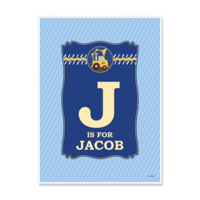Construction Truck - Personalized Baby Shower Poster Gift 