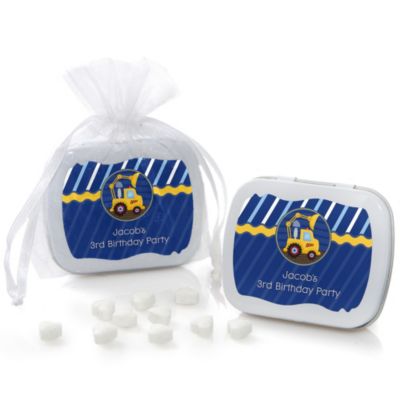 Construction Truck - Personalized Birthday Party Mint Tin Favors 