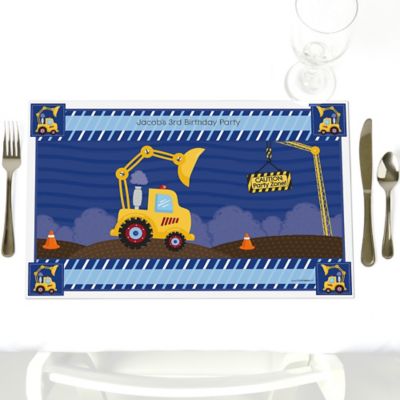 Construction Truck - Personalized Birthday Party Placemats