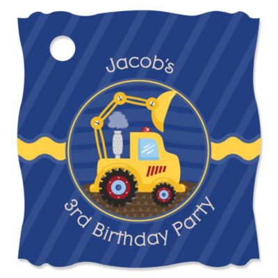 Construction Truck - Personalized Birthday Party Tags - 20 ct 