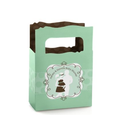 Silhouette Couples - It's A Baby - Personalized Baby Shower Mini Favor Boxes