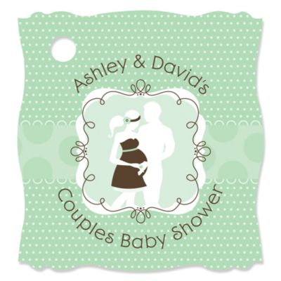 Silhouette Couples Baby Shower - It's A Baby - Personalized Baby Shower Tags - 20 ct