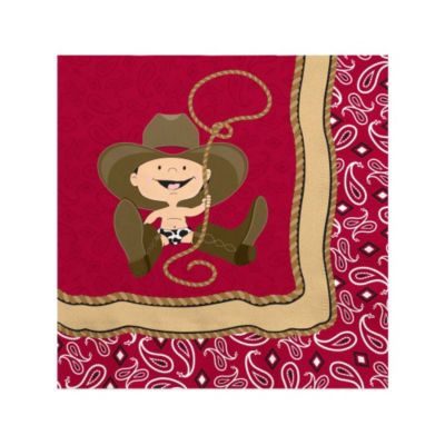 Little Cowboy - Baby Shower Beverage Napkins - 16 ct