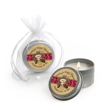 Little Cowboy - Personalized Baby Shower Candle Tin Favors
