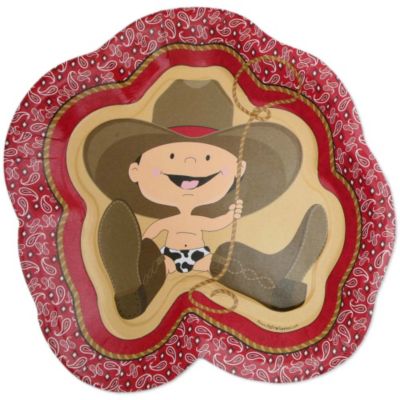 Little Cowboy - Baby Shower Dinner Plates - 8 ct