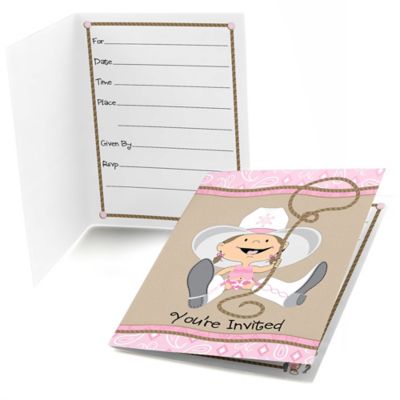 Little Cowgirl - Baby Shower Fill In Invitations - 8 ct