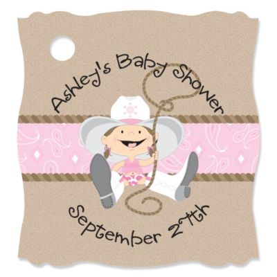 Little Cowgirl - Personalized Baby Shower Tags - 20 ct