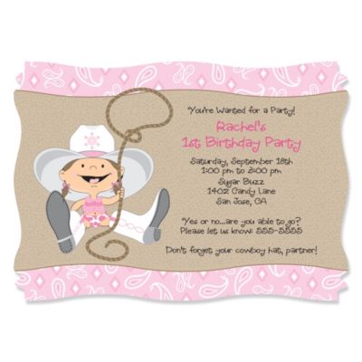 Little Cowgirl - Personalized Birthday Party Invitations