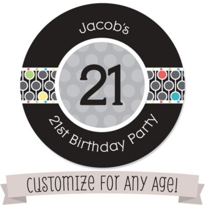 Custom Birthday - Personalized Birthday Party Sticker Labels - 24 ct