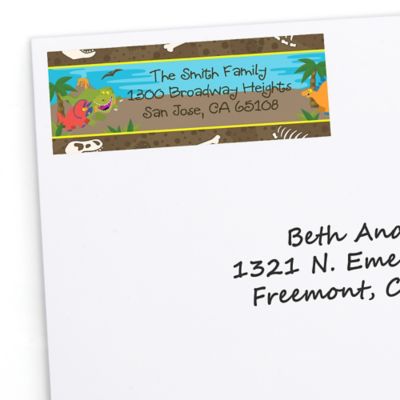 Dinosaur Birthday - Personalized Birthday Party Return Address Labels - 30 ct
