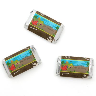 Dinosaur Birthday - Personalized Birthday Party Mini Candy Bar Wrapper Favors - 20 ct
