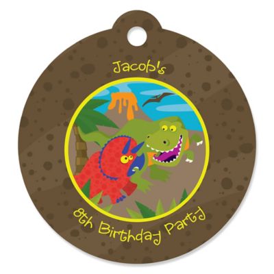 Dinosaur Birthday - Personalized Birthday Party Tags - 20 ct