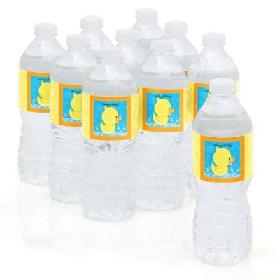 Ducky Duck - Personalized Baby Shower Water Bottle Label Favors 