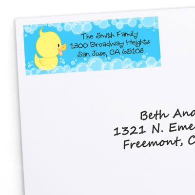 Ducky Duck - Personalized Birthday Party Return Address Labels - 30 ct 