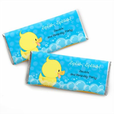 Ducky Duck - Personalized Birthday Party Candy Bar Wrapper Favors