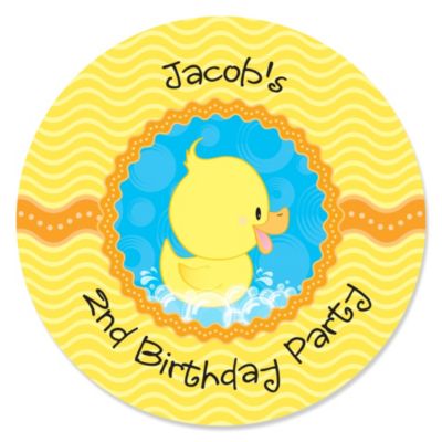 Ducky Duck - Personalized Birthday Party Sticker Labels - 24 ct